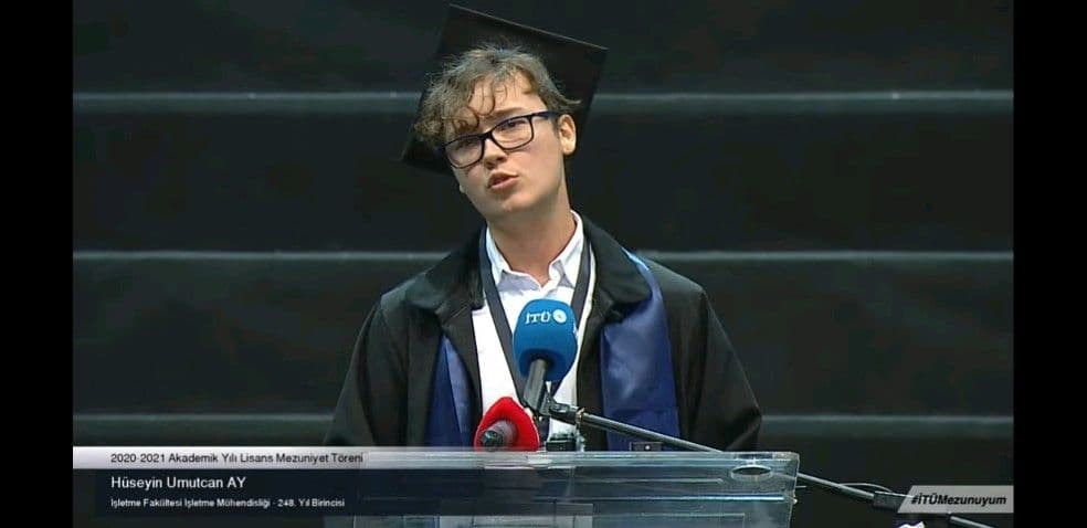 İTÜ birincisi Hüseyin Umutcan Ay'ın dikkat çekici konuşması