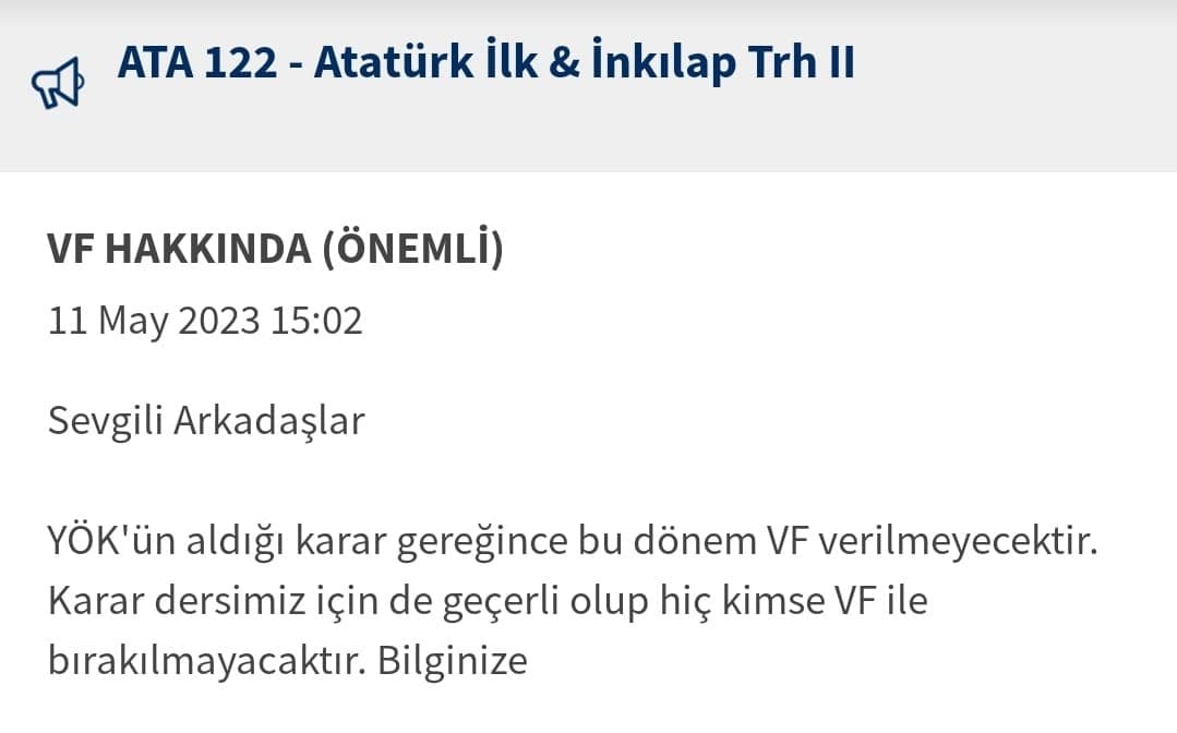 Bu dönem VF şartı olmayacak