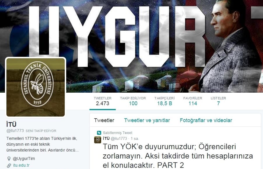 İTÜ resmi Twitter hesabı hacklendi