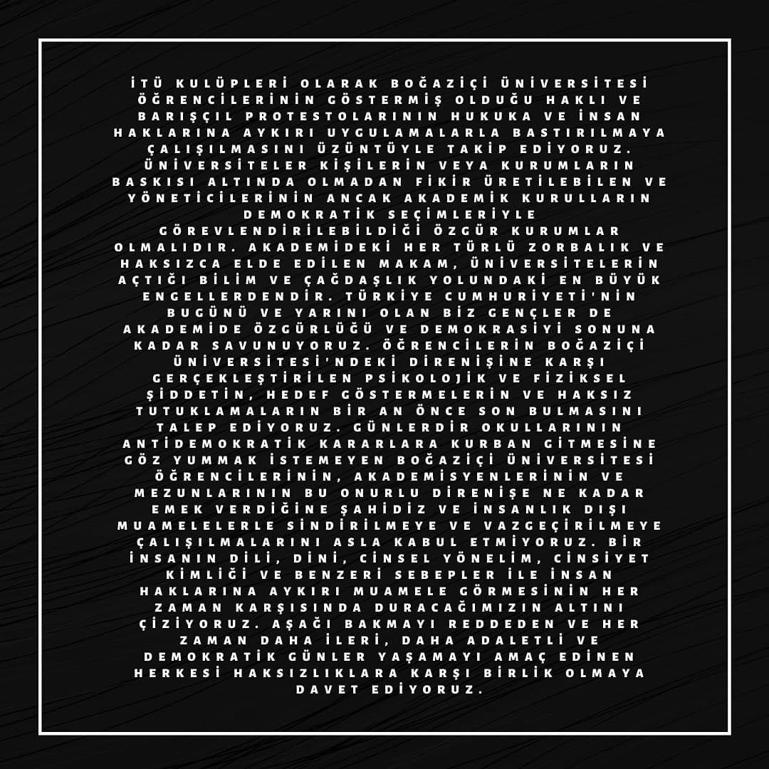 İTÜ Kulüpleri #İTÜBOĞAZİÇİNİNYANINDA diyor
