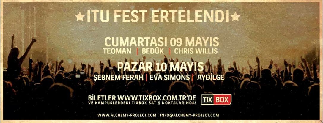 İTÜFEST15 konserleri cumartesi ve pazar