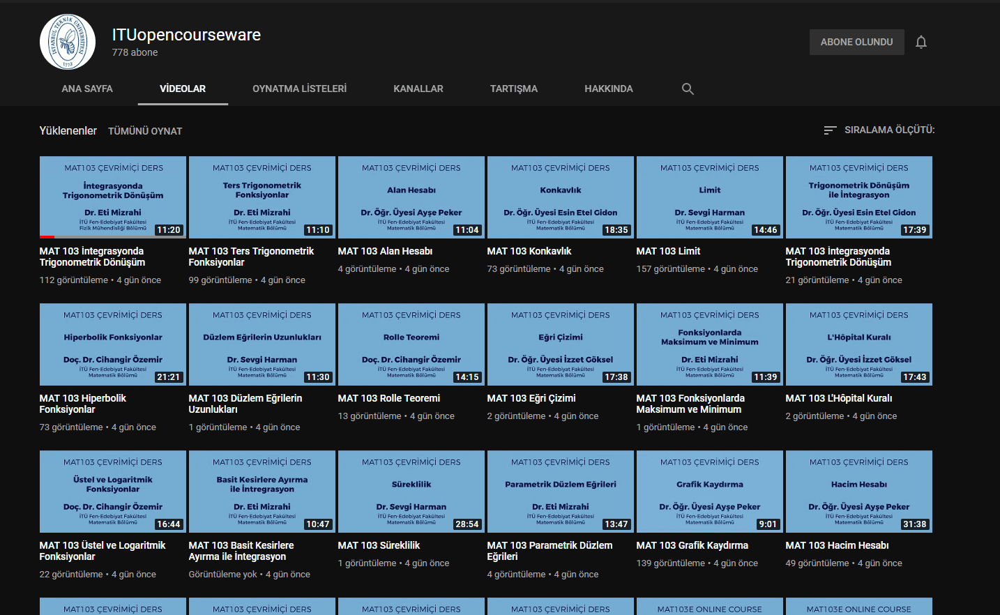 İTÜ OpenCourseWare açıldı: Havuz dersleri YouTube'da